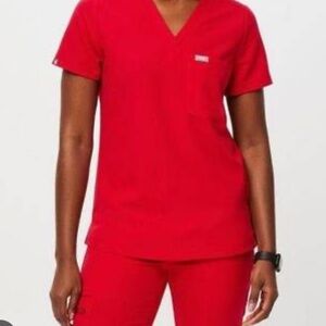 Figs LIMITED EDITION Livingston scrub pants, POP RED, size Small Regular